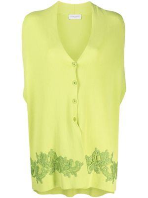 ERMANNO FIRENZE cardigan à fleurs appliquées - Vert