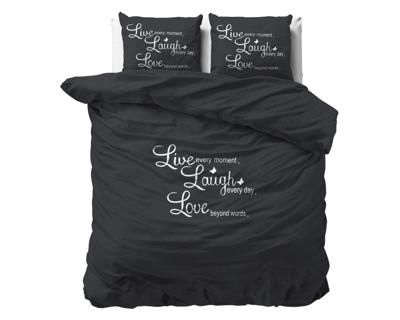 Sleeptime Live, laugh and love Antraciet 240 x 220 cm
