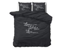 Sleeptime Live, laugh and love Antraciet 240 x 220 cm