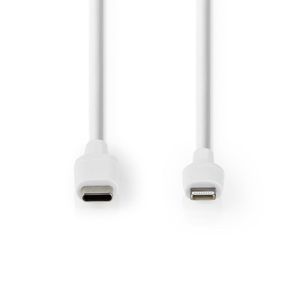 Nedis Lightning Kabel | Apple Lightning 8- Pins naar USB-C Male | 1 m | Wit | 1 stuks - CCGW39650WT10 CCGW39650WT10