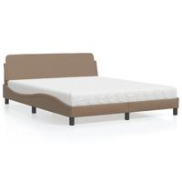 Bed met matras "Dover" kunstleer cappuccinokleurig 160x200 cm