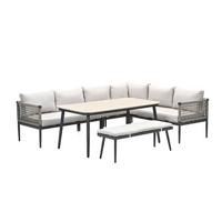 Garden Impressions Burela lounge dining set 6-delig - taupe - thumbnail