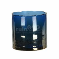Waxinelichthouder Glas Blauw 10cm