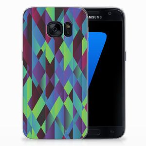 Samsung Galaxy S7 TPU Hoesje Abstract Green Blue