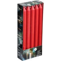 Dinerkaarsen rood - 40x stuks - 24 cm - 8 branduren - lange kaarsen