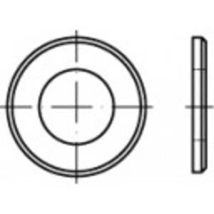 Toolcraft 105383 wig, afstandsstuk & sluitring 10 stuk(s) Platte ring Staal