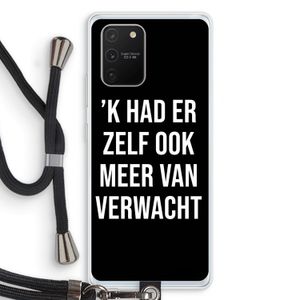 Meer verwacht - Zwart: Samsung Galaxy S10 Lite Transparant Hoesje met koord