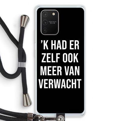 Meer verwacht - Zwart: Samsung Galaxy S10 Lite Transparant Hoesje met koord