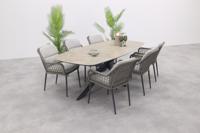 GI Toledo/Prado deens ovale tuinset (7-delig) - Zand/Antraciet