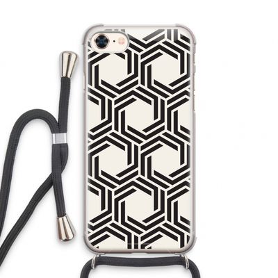 Geometrisch patroon: iPhone 8 Transparant Hoesje met koord