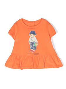 Ralph Lauren Kids t-shirt volanté à imprimé Polo Bear - Orange