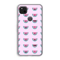 Smiley watermeloenprint: Google Pixel 4a Transparant Hoesje