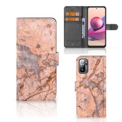 Xiaomi Redmi Note 10/10T 5G | Poco M3 Pro | Bookcase | Marmer Oranje