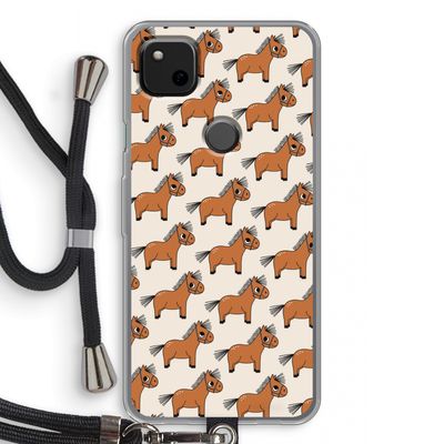 Pony: Pixel 4a Transparant Hoesje met koord