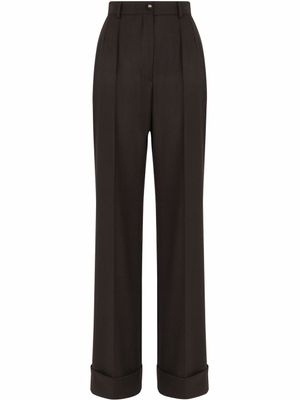 Dolce & Gabbana pantalon palazzo en laine - Noir