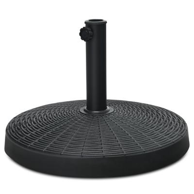 22kg Ronde Terrasparaplubak Hars Paraplubak met Rotan Ontwerp Verstelbare Knop Waterdichte Paraplubak Eenvoudige Montage