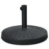 22kg Ronde Terrasparaplubak Hars Paraplubak met Rotan Ontwerp Verstelbare Knop Waterdichte Paraplubak Eenvoudige Montage