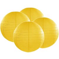 8x stuks luxe bol vorm lampion geel 35 cm