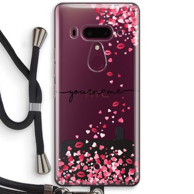 Hartjes en kusjes: HTC U12+ Transparant Hoesje met koord