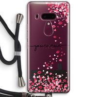 Hartjes en kusjes: HTC U12+ Transparant Hoesje met koord