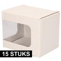 Kartonnen opbergdoosje met venster - 15x - 12 x 9 x 10 cm - verpakking met venster