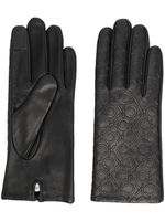 Calvin Klein gants en cuir à logo embossé - Noir