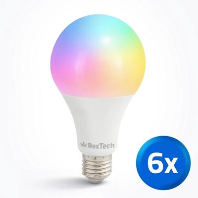 Tuya slimme led lamp 15 watt - E27 fitting - RGBWW Multicolor en Wit 6-pack