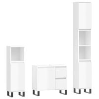 The Living Store Badkamermeubelset - Hoogglans wit - 190 cm hoog