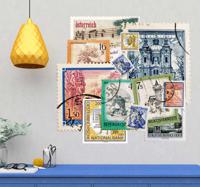 Stickers reizen Collage postzegels oostenrijk