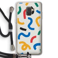 Illustratieve pop 2: Samsung Galaxy A8 (2018) Transparant Hoesje met koord