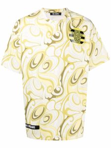 Raf Simons t-shirt à imprimé abstrait - Jaune