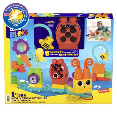 Mega Bloks move&apos; n groove caterpillar bouwset, 30dlg.