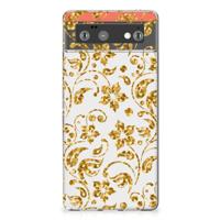 Google Pixel 6 | TPU Case | Gouden Bloemen