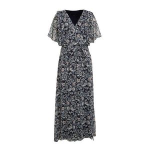 LOLALIZA gebloemde maxi jurk donkerblauw