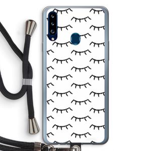 Wimpers: Samsung Galaxy A20s Transparant Hoesje met koord
