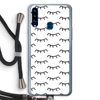 Wimpers: Samsung Galaxy A20s Transparant Hoesje met koord