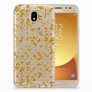 Samsung Galaxy J5 2017 TPU Case Gouden Bloemen