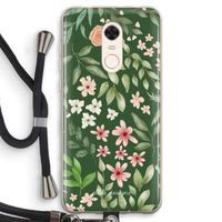 Botanical green sweet flower heaven: Xiaomi Redmi 5 Transparant Hoesje met koord