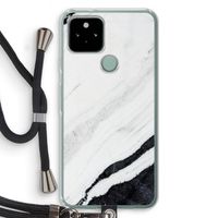 Elegante marmer: Pixel 5 Transparant Hoesje met koord