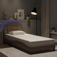 Bedframe met LED-verlichting kunstleer cappuccino 100x200 cm