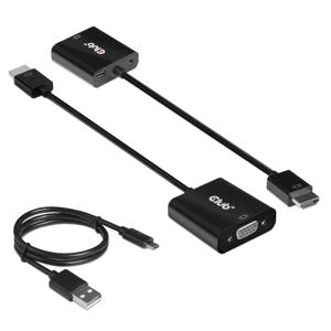 CLUB3D CAC-1302 video kabel adapter 0,5 m HDMI Type A (Standaard) VGA (D-Sub) Zwart