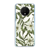 Wit bloemenpatroon: OnePlus 7T Transparant Hoesje
