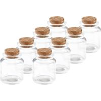 Klein flesje - 8x - 5 x 6 cm - transparant - glas - potje - DIY - bedankjes - bewaarpotjes