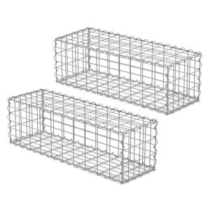 Gabion Muur Met Deksel, 100x30x30 Cm, Gemaakt Van Gegalvaniseerd Staaldraad