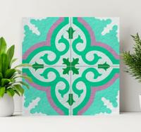 Groene hydraulische tegel canvas