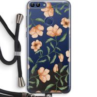 Peachy flowers: Huawei P Smart (2018) Transparant Hoesje met koord