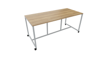 Verrijdbare vergadertafel 4911 - 160 x 108 cm. - Alu - Eiken YT49a