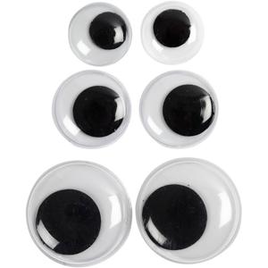 18x Wiebel oogjes/googly eyes 12-14-20 mm - Plastic beweegbare oogjes - Hobby/knutselmateriaal