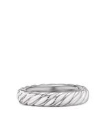 David Yurman anneau Sculpted Cable en or blanc 18ct - Argent