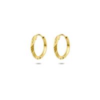 14k Gouden Oorringen Gediamanteerd - Buis 1,5 mm
